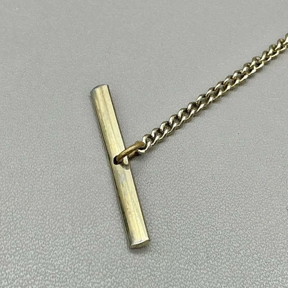 Vintage Genuine Diamond Tie Tack Gold Tone Square Men's Lapel Pin